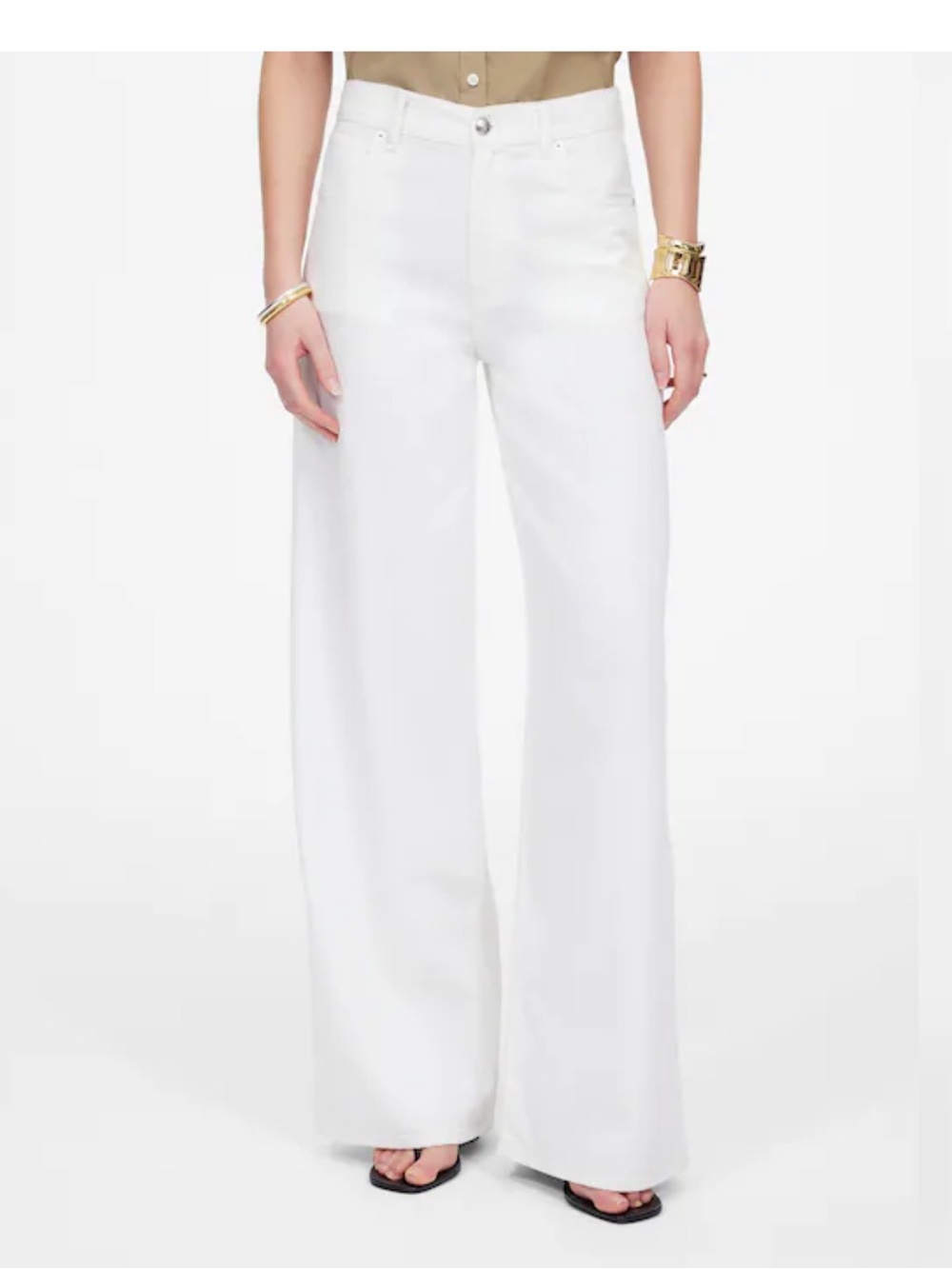 Madewell White High-Rise Wide-Leg Jeans